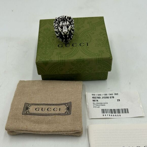 Men's Gucci iconic Lionhead ring size 10 made in Italy - Picture 1 of 8